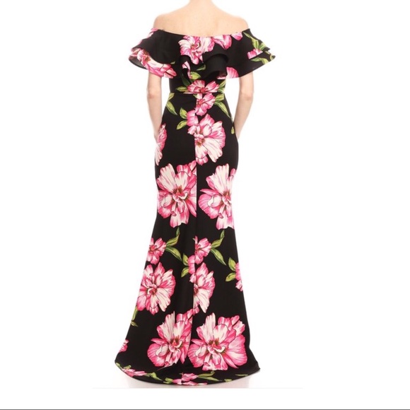 FLORAL MAXI DRESS DRESS WITH SIDE SLIT - Picture 3 of 3